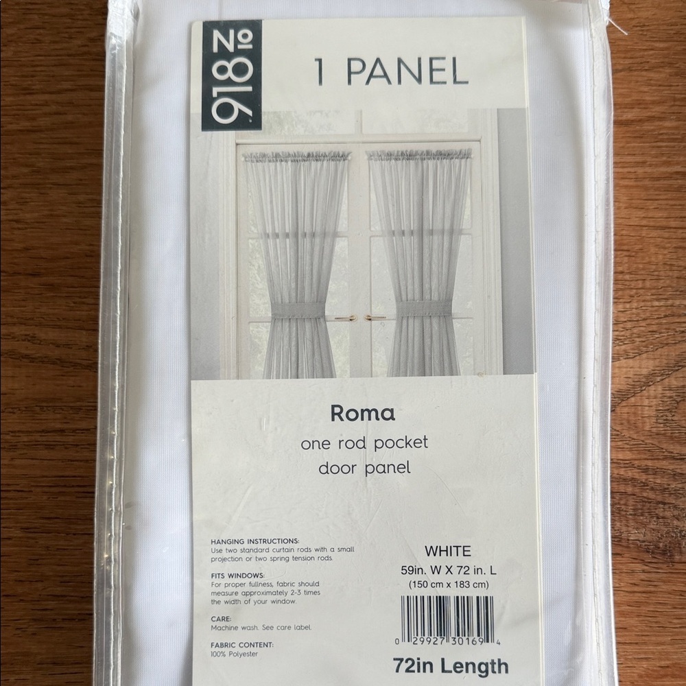 Roma Sheer Door Panel - White - Picture 2 of 6